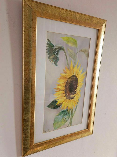 Gold Framed Print Of Sunflowers By Dutch Artist Rian Withaar photo for sale