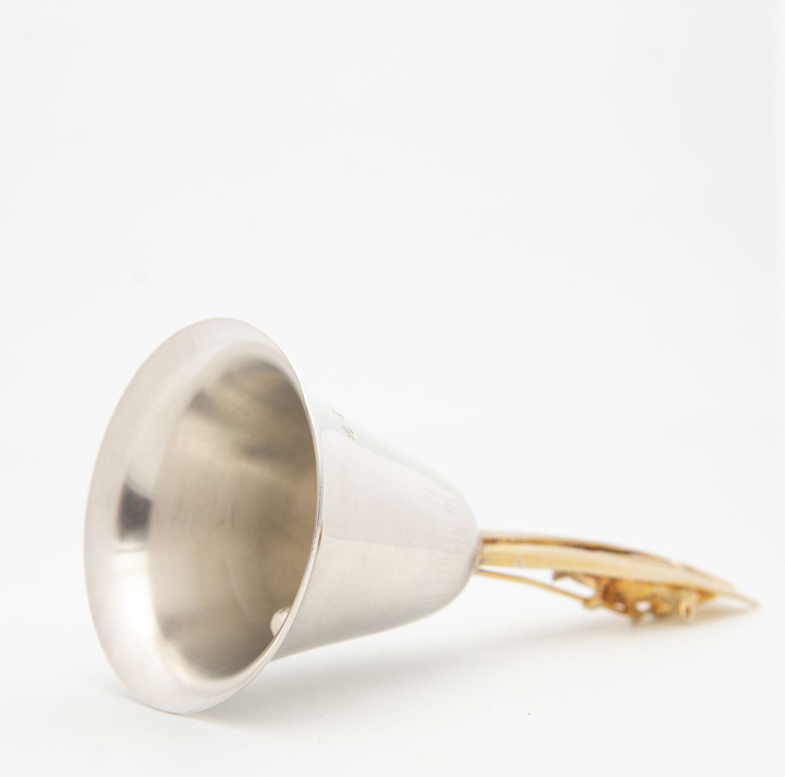 photo furniture Vintage Sterling Silver & Silver Gilt Table Bell By Christopher Lawrence 1982 Warbler Bird On Bullrush