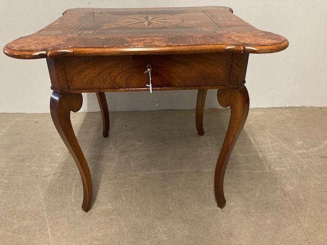 Ancient Sensational Rolo Inlaid Gaming Table From The End Of The 18th Century photo for sale