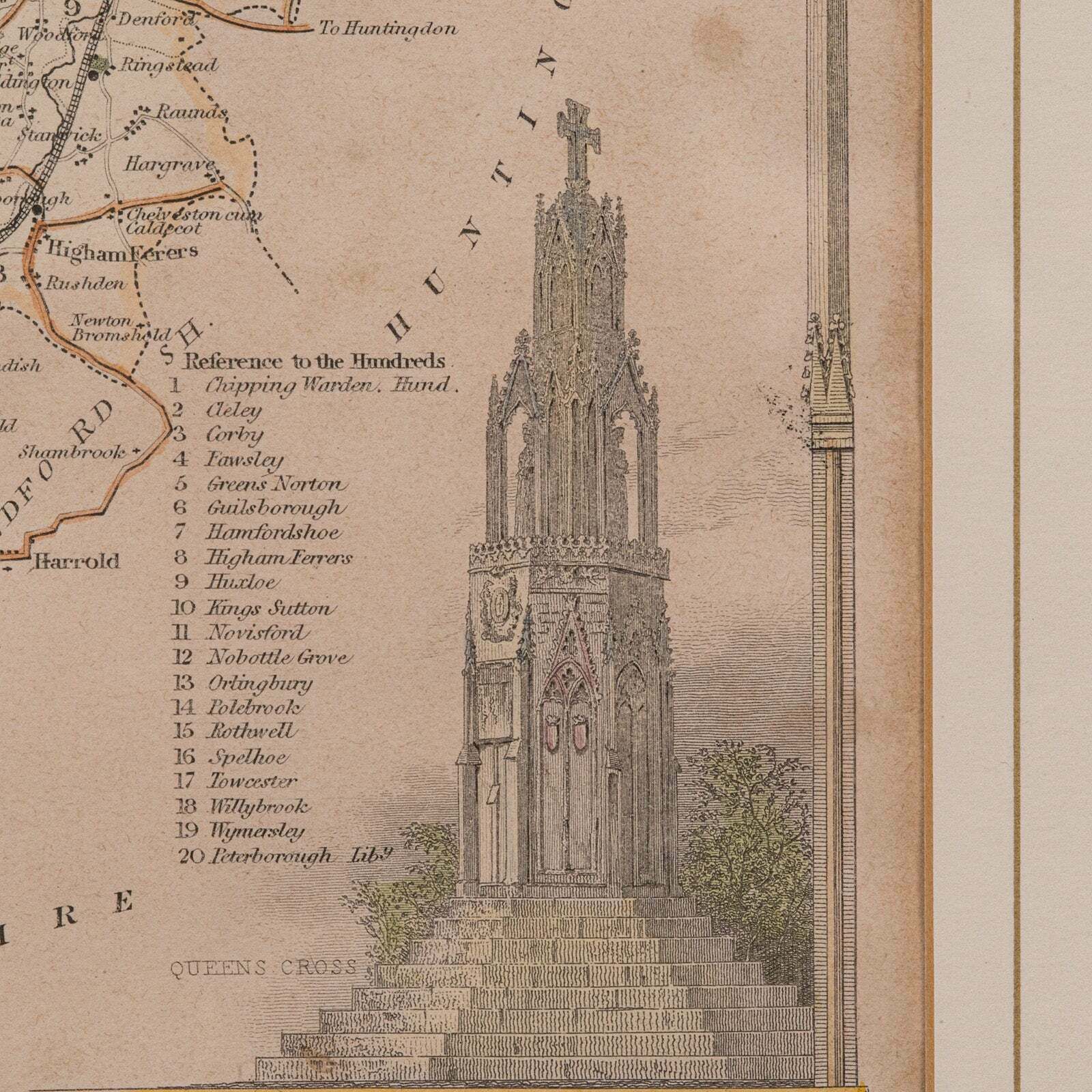 photo for sale Antique Lithography Map, Northamptonshire, English, Framed Cartography, C.1860