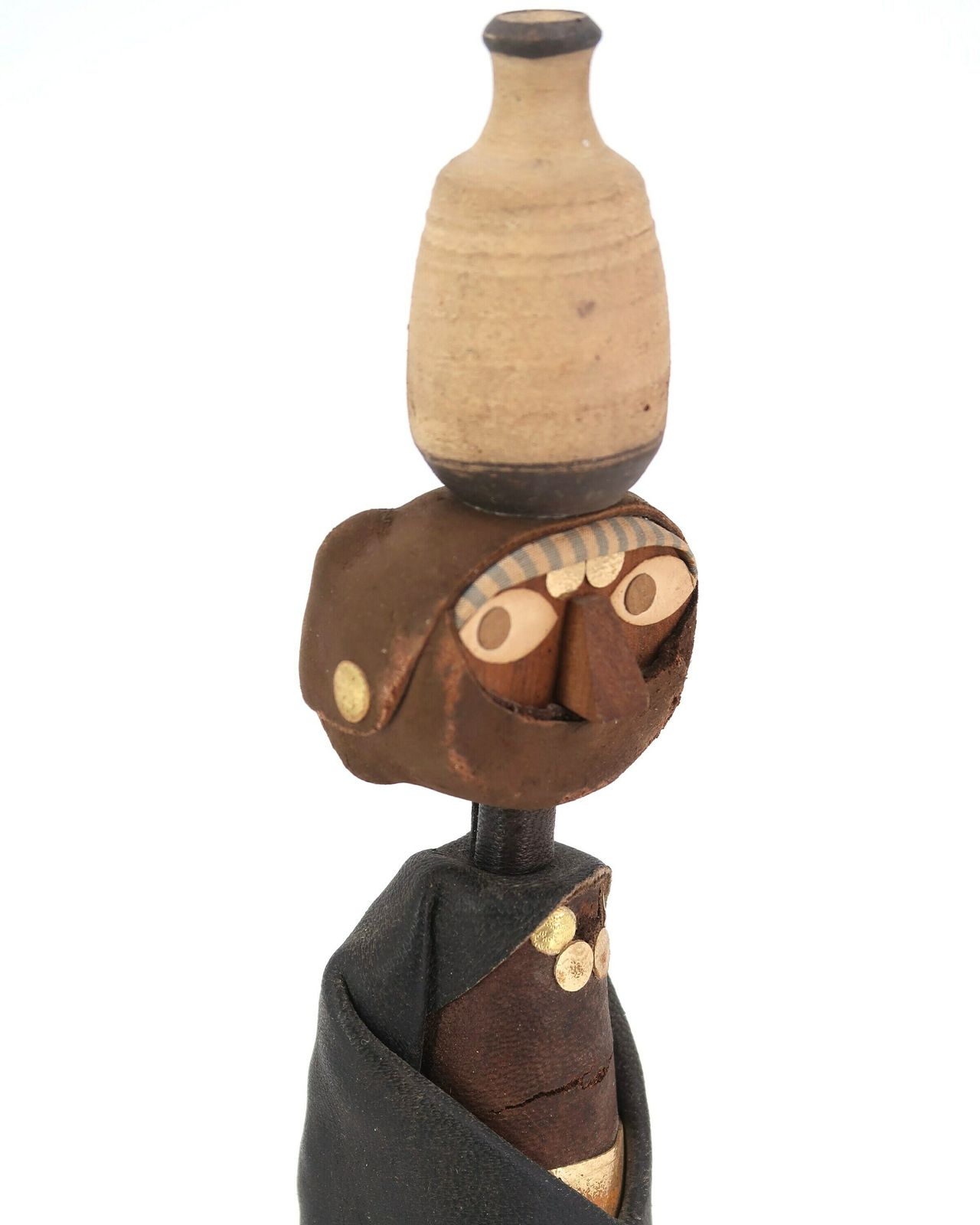Frank Meisler Wooden Figurine, Israeli Woman, Made In Israel, 1960s / Sculpture, Judaica, Jewish Art photo for sale