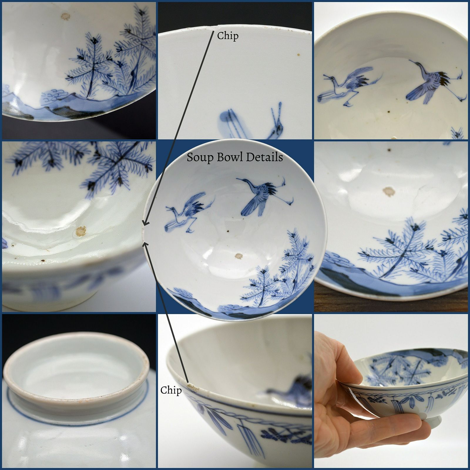 photo for sale 4 Pieces, Japanese Pottery | Antique Imari Bowl | Blue And White China