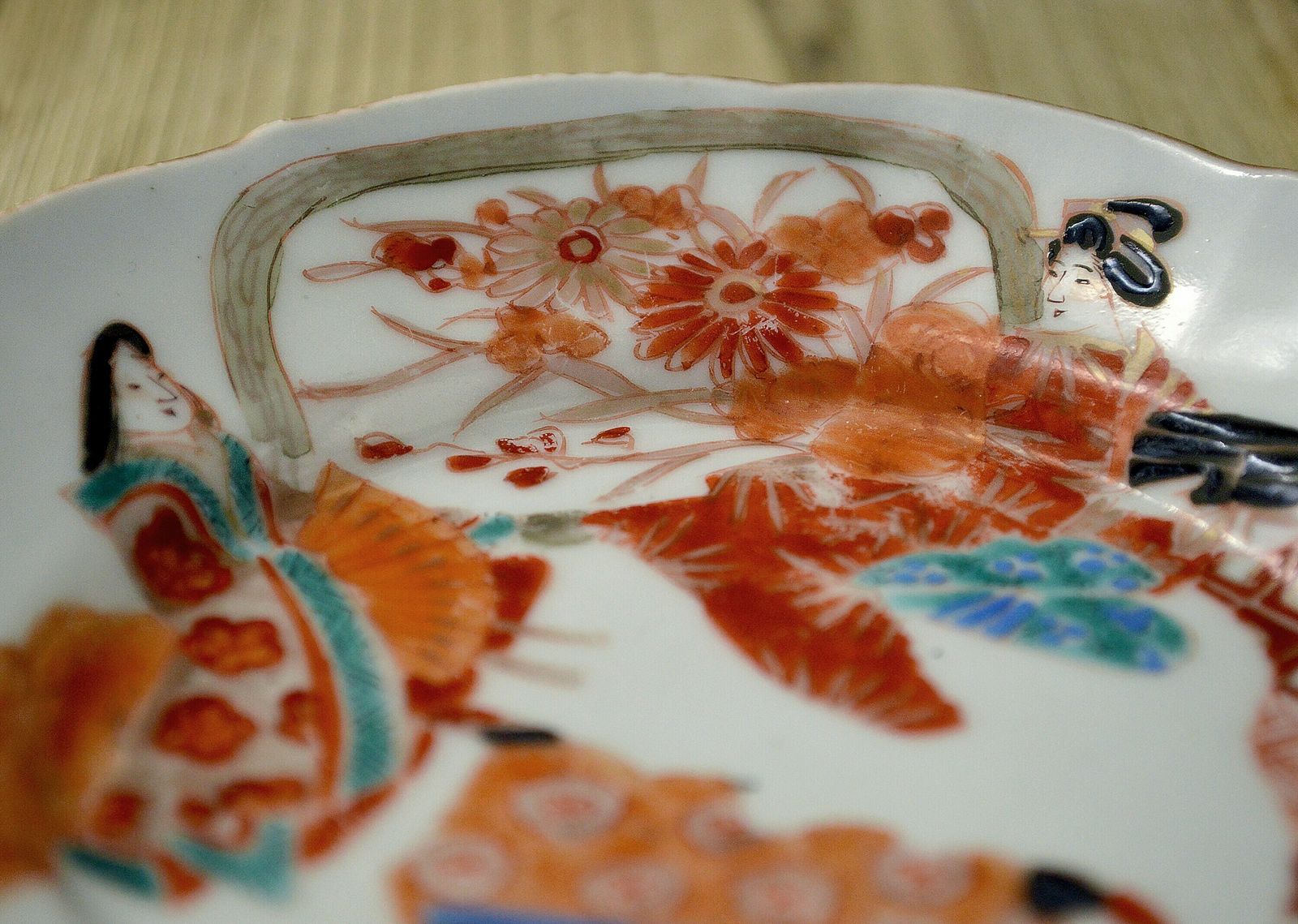 Japanese 19th Century Fukagawa Porcelain Saucer | Japanese Ceramics photo vintage