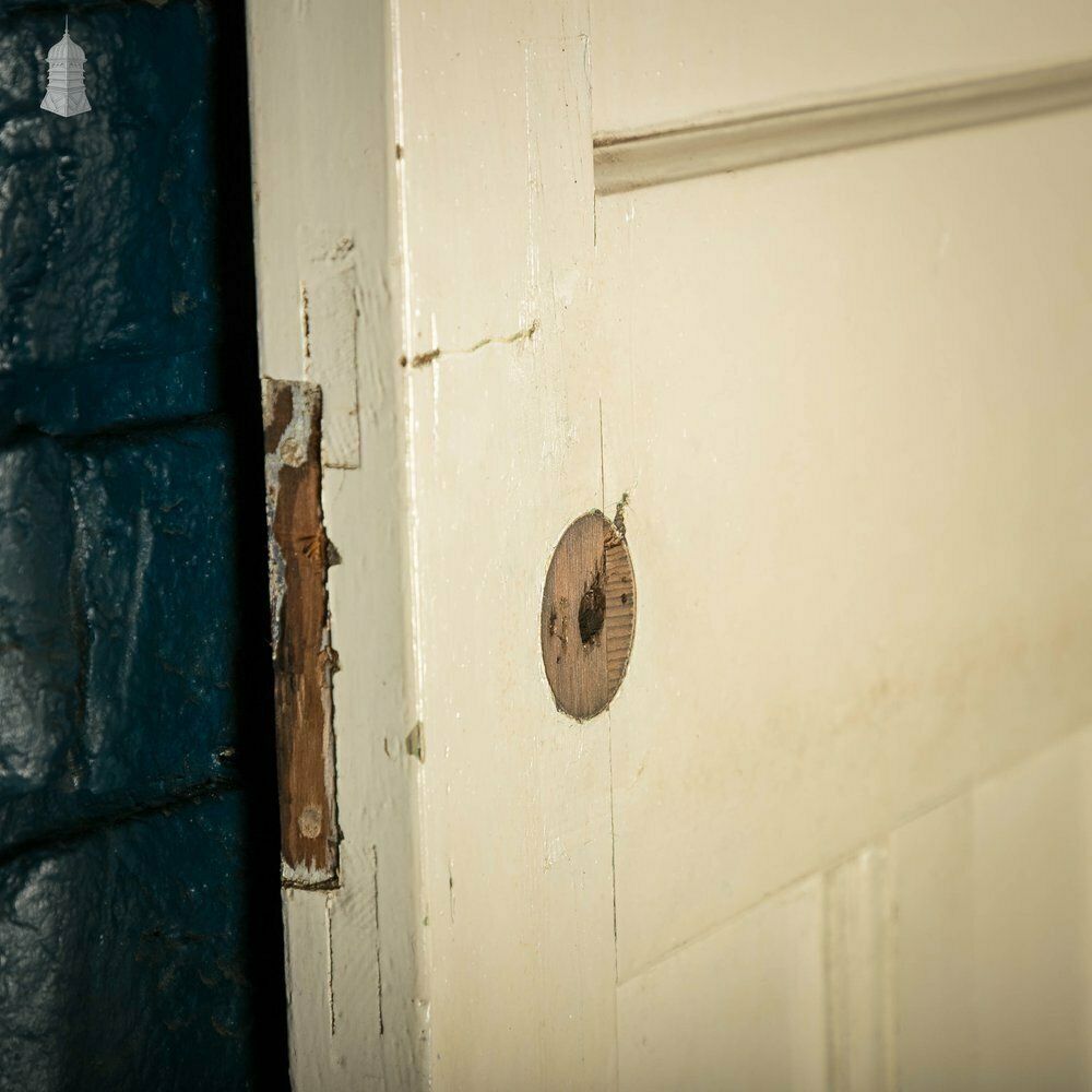 Pine Panelled Door, 1 Over 3 Panel White Painted 1930’s Style photo furniture