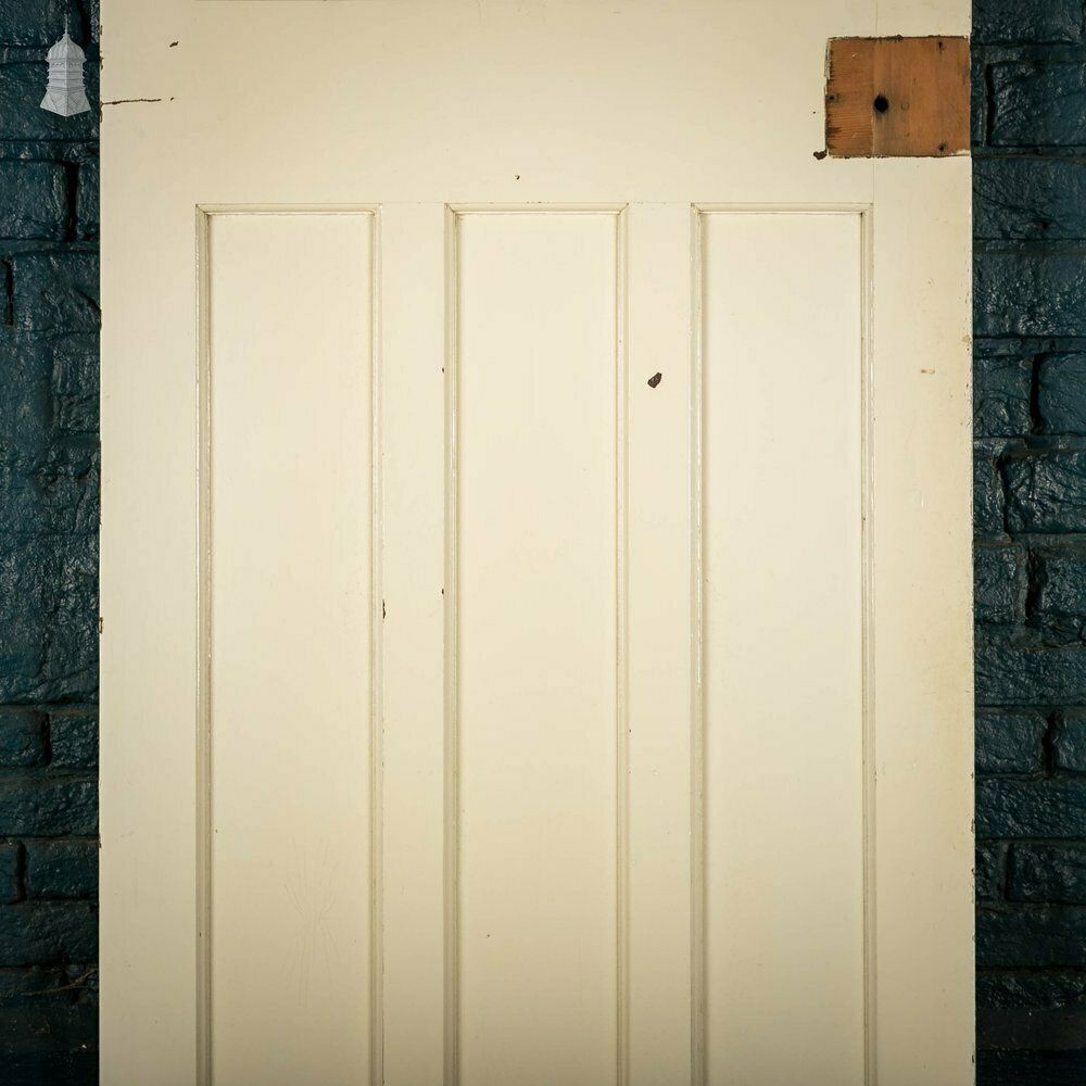 photo for sale Pine Panelled Door, 1 Over 3 Panel White Painted 1930’s Style