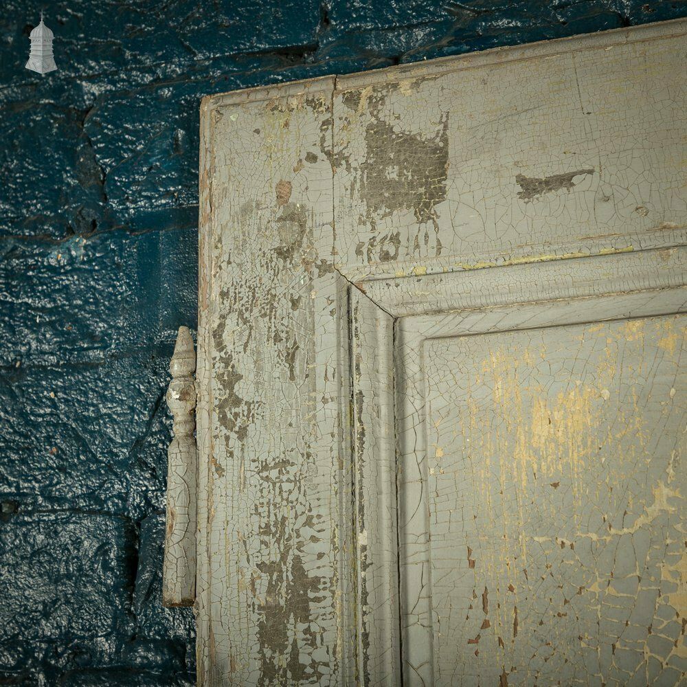 Oak Panelled Door, Grey Painted, French 2 Panel photo vinterior