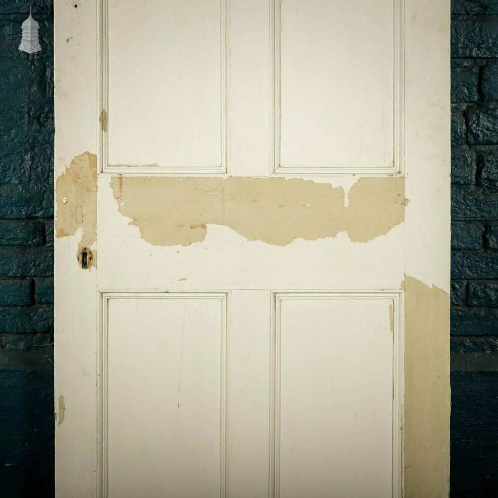 photo for sale Pine Panelled Door, 4 Panel White Painted
