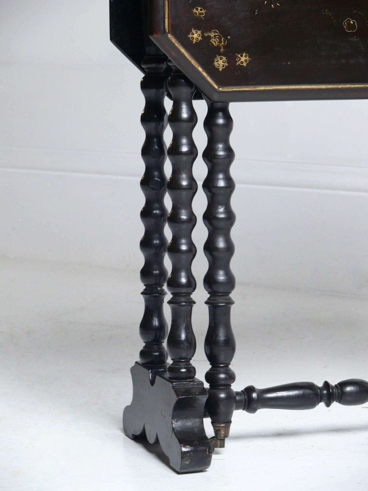 Ebonised Chinoiserie Bobbin Turned Side Table photo for sale