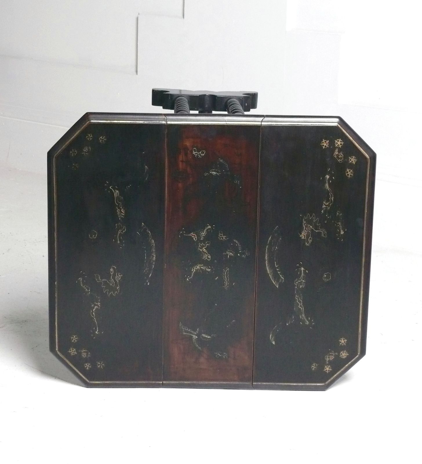 Ebonised Chinoiserie Bobbin Turned Side Table photo vintage