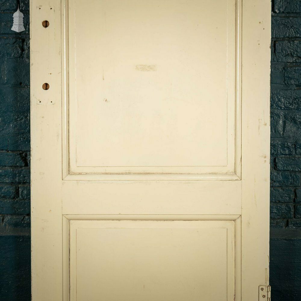 Pine Panelled Door, 3 Panel White Painted With Meeting Rail photo Home Fixtures