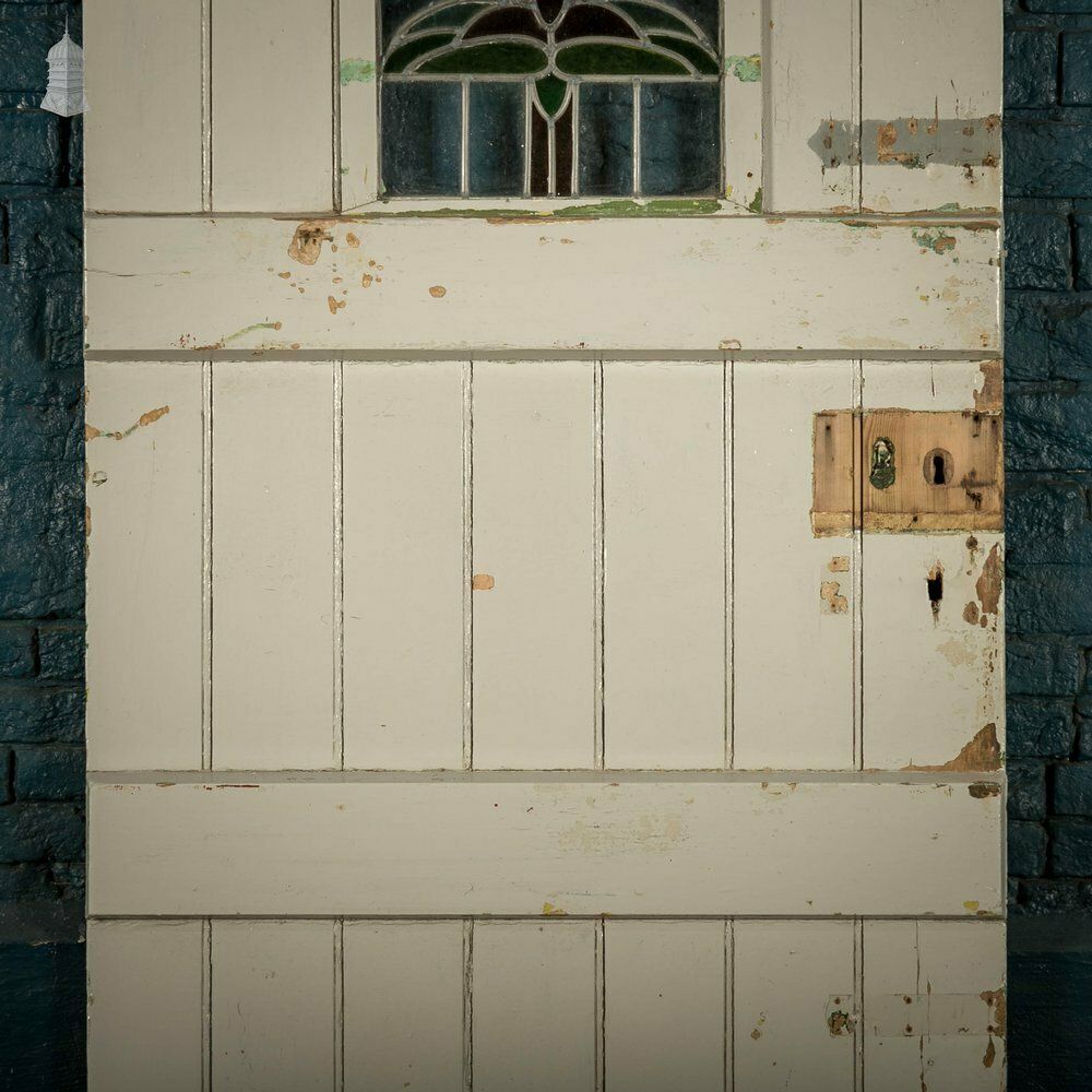 Glazed Ledged Door, Leaded Stained Glass photo Home Fixtures