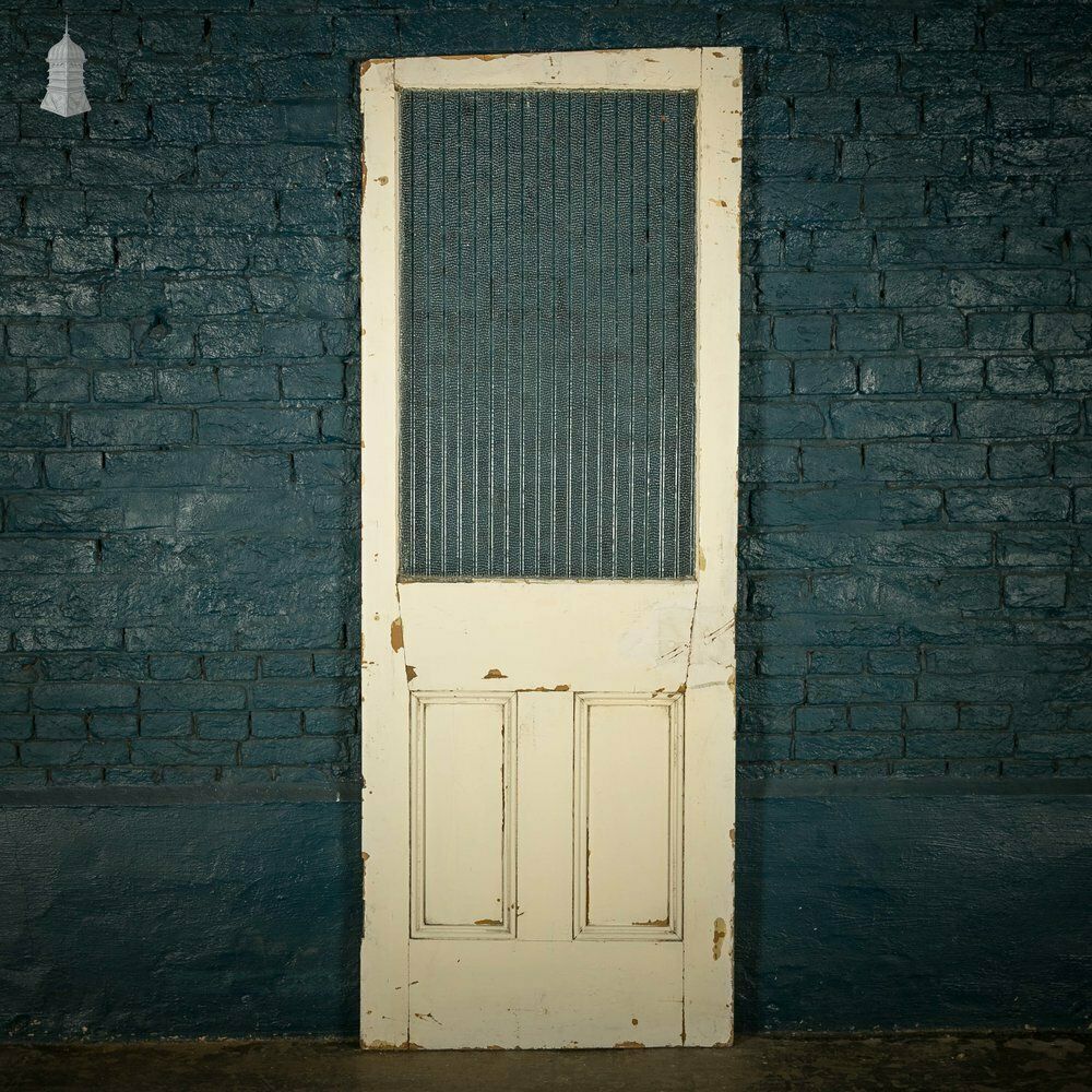 Half Glazed Door, Pine Panelled Door With “Hammer Stripe” Style Textured Glass photo furniture