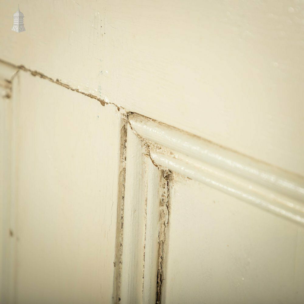 Half Glazed Door, Pine Panelled Door With “Hammer Stripe” Style Textured Glass photo for sale