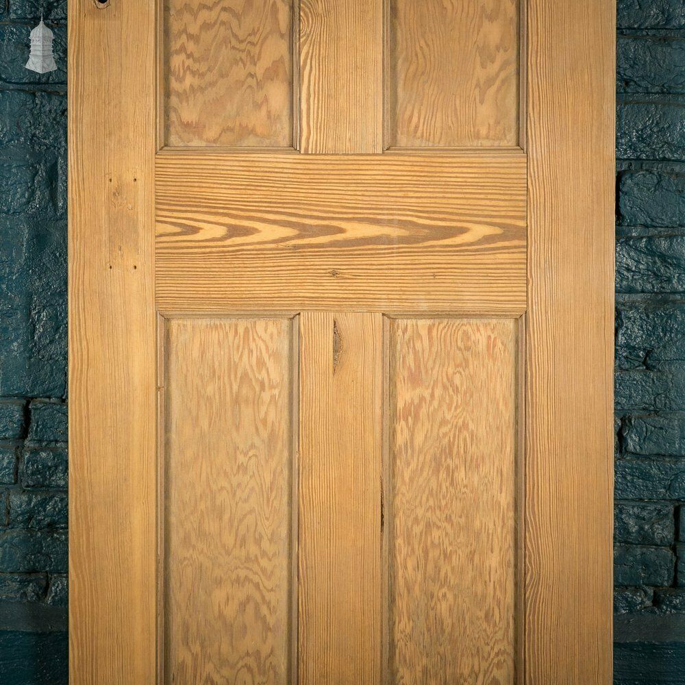 Half Glazed Door, Moulded Panelled Pitch Pine photo Home Fixtures