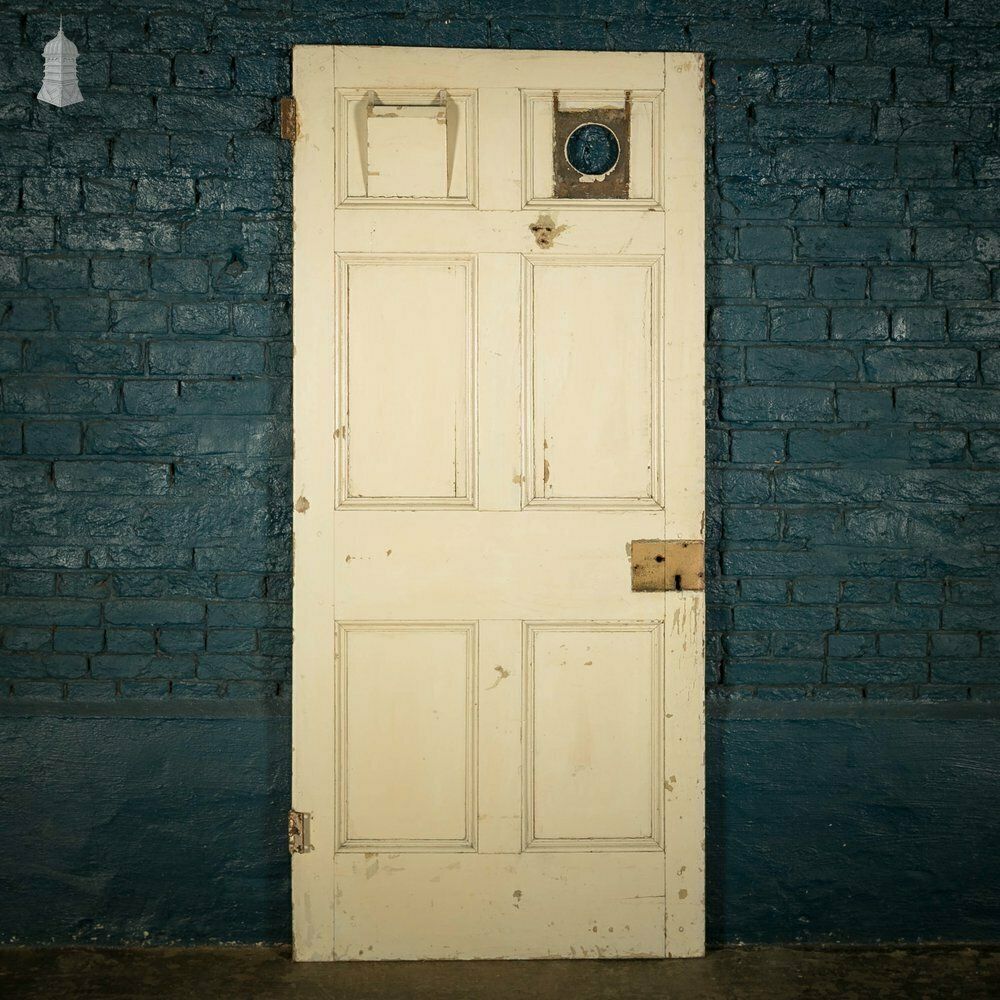 photo for sale Pine Panelled Door, Moulded 6 Panel, White Painted