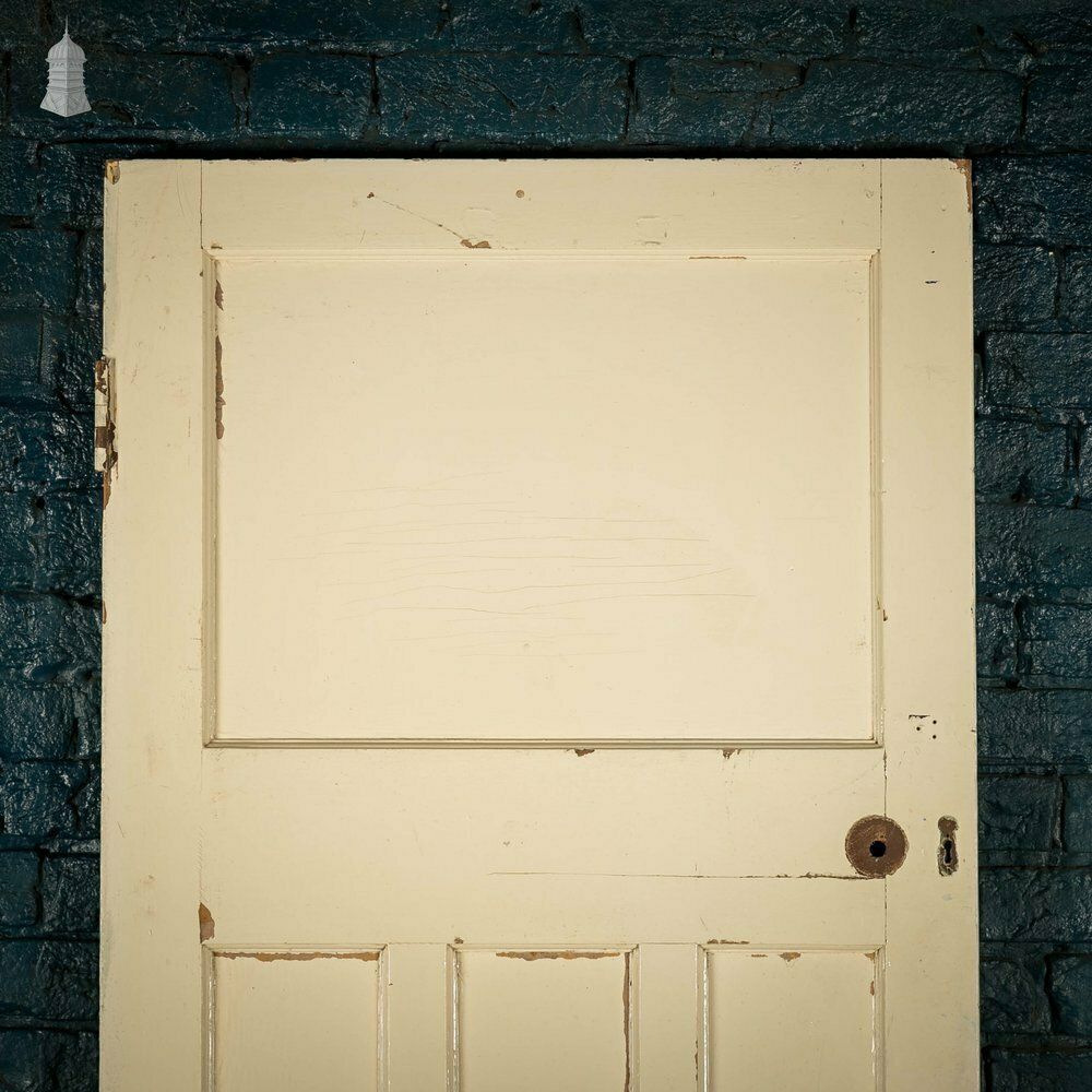 Pine Panelled Door, Green Painted, 1 Over 3 Panel 1930’s Style Door photo furniture