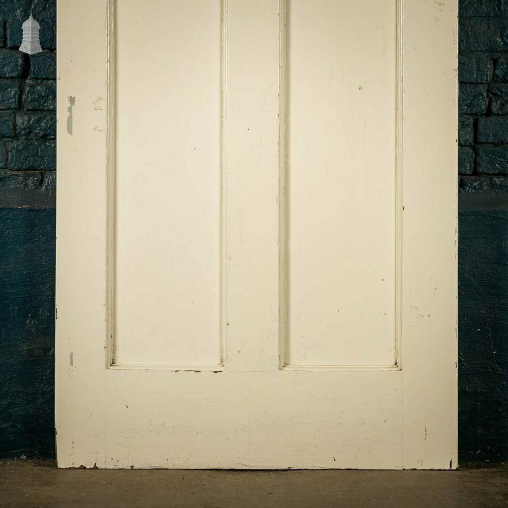 Pine Panelled Door, White Painted 3 Panel photo Home Fixtures