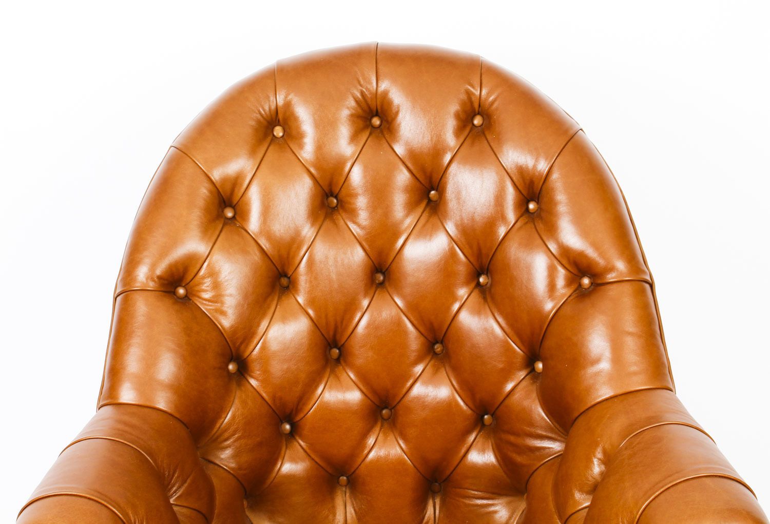 Bespoke English Hand Made Leather Directors Desk Chair Bruciato photo for sale