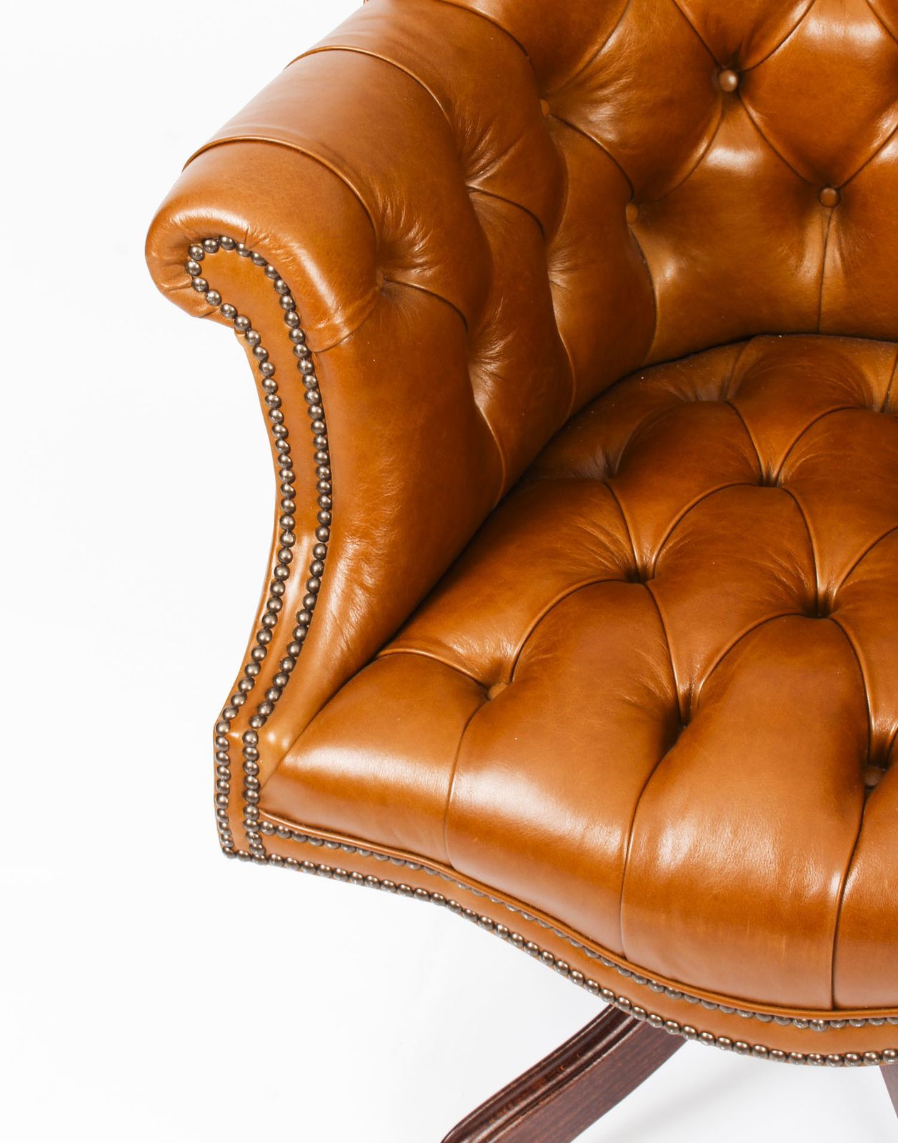 Bespoke English Hand Made Leather Directors Desk Chair Bruciato photo 2250.0
