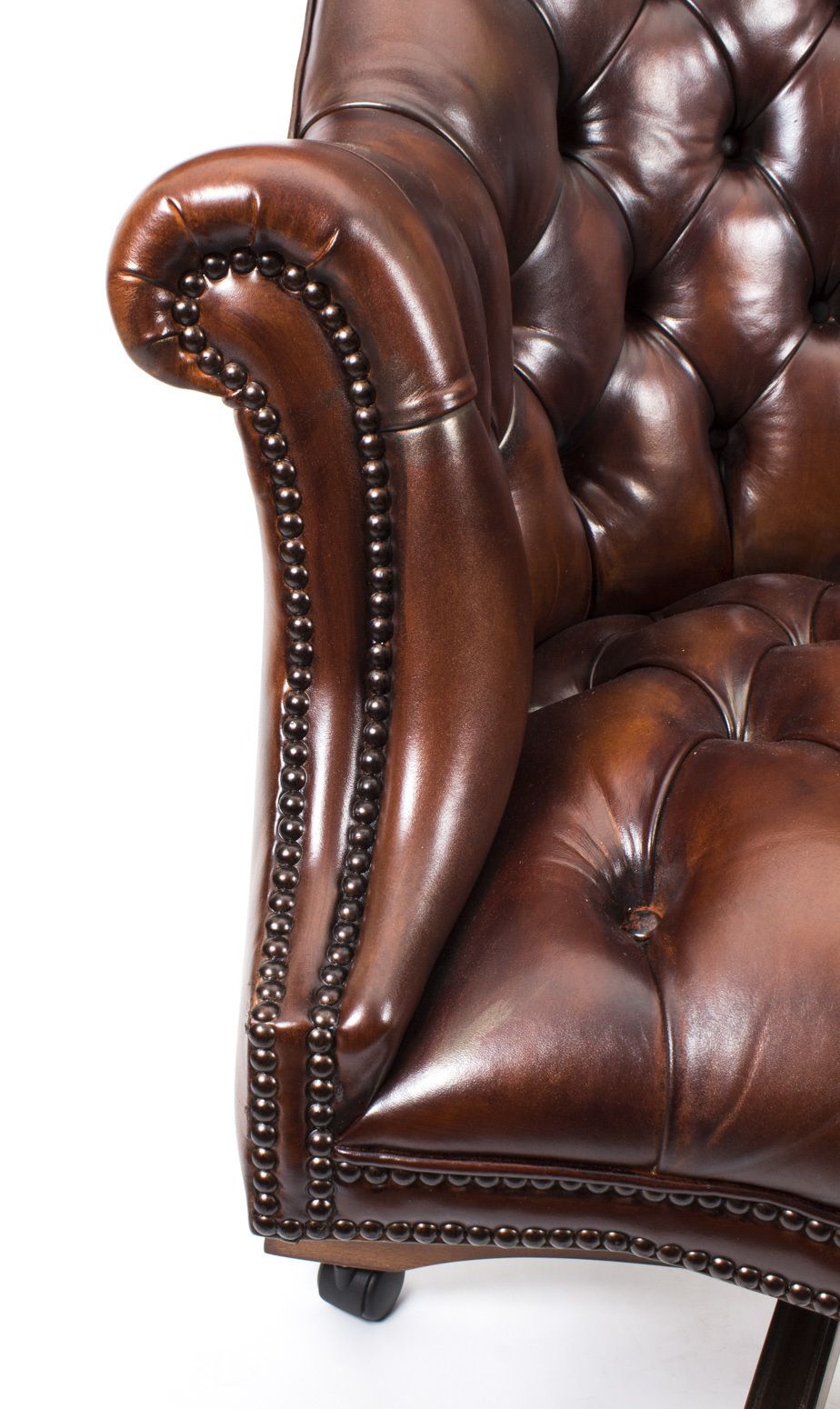 Bespoke English Hand Made Leather Directors Desk Chair Bbo photo buy