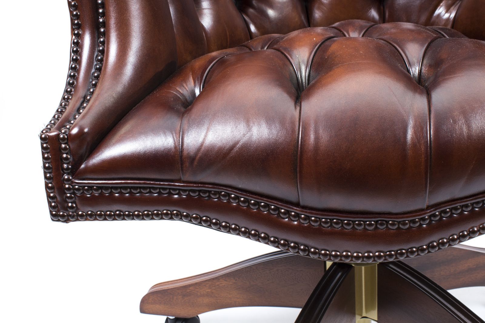 Bespoke English Hand Made Leather Directors Desk Chair Bbo photo vintage