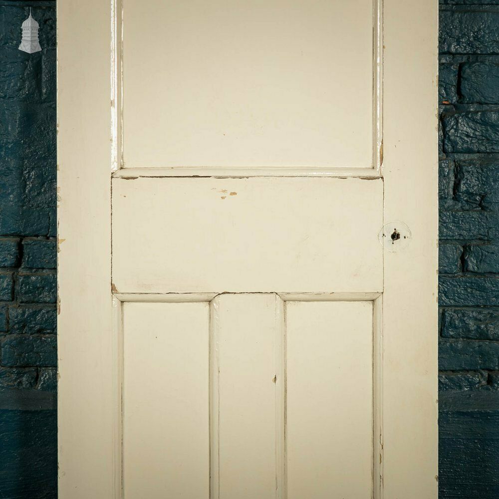 Pine Panelled Door, White Painted 4 Panel Door photo for sale