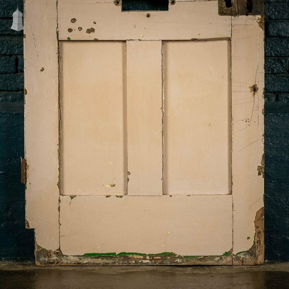 Home Fixtures Half Glazed Door, White And Green Painted Pine Fitted With 'Arctic' Style Textured Glass photo