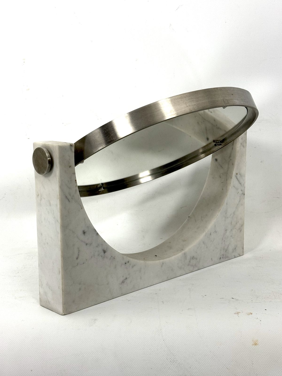 Angelo Mangiarotti, Mid Century Vanity Mirror In Carrara Marble. Italy 1960s photo 1950.0