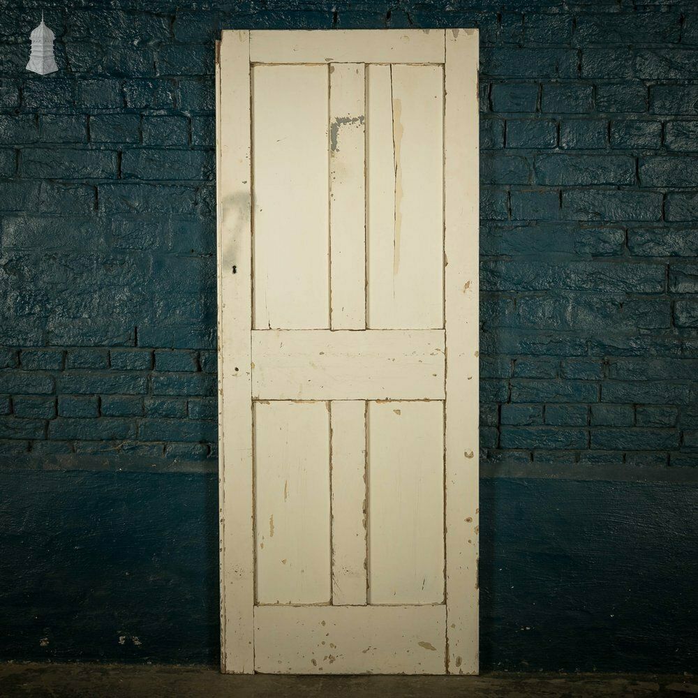 Panelled Cupboard Door, White Painted Pine 4 Panel Door