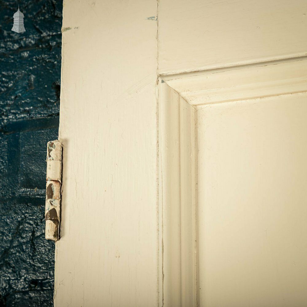 photo buy Pine Panelled Door, Moulded 4 Panel, White And Green Distressed Paint Finish