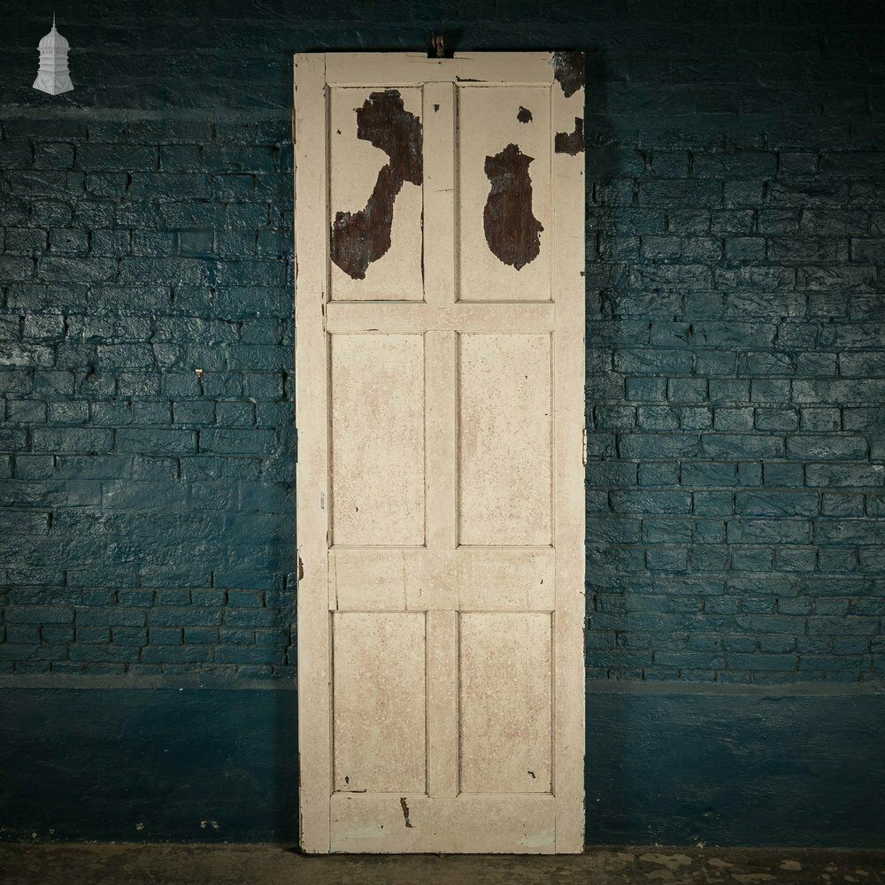 Home Fixtures Pine Panelled Door, 6 Panel With Distressed White Painted Finish photo