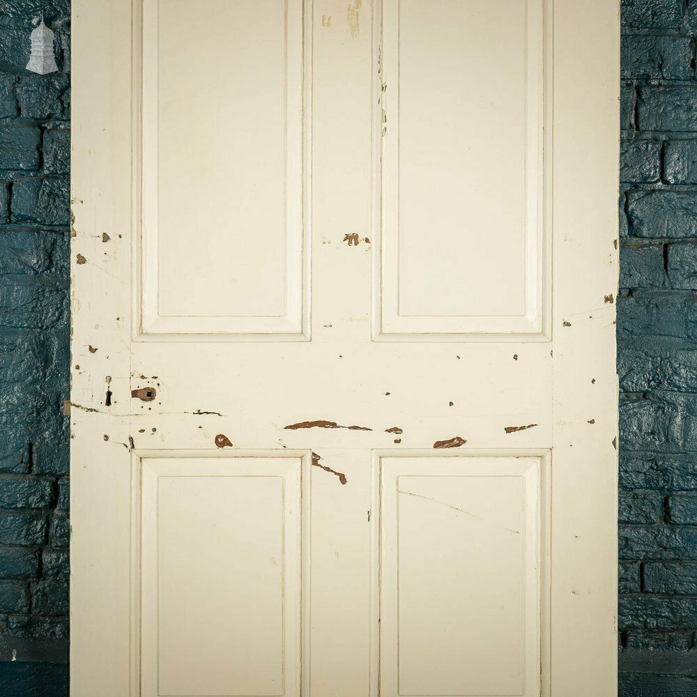 photo for sale Pine Panelled Door, White Painted Pine 4 Panel