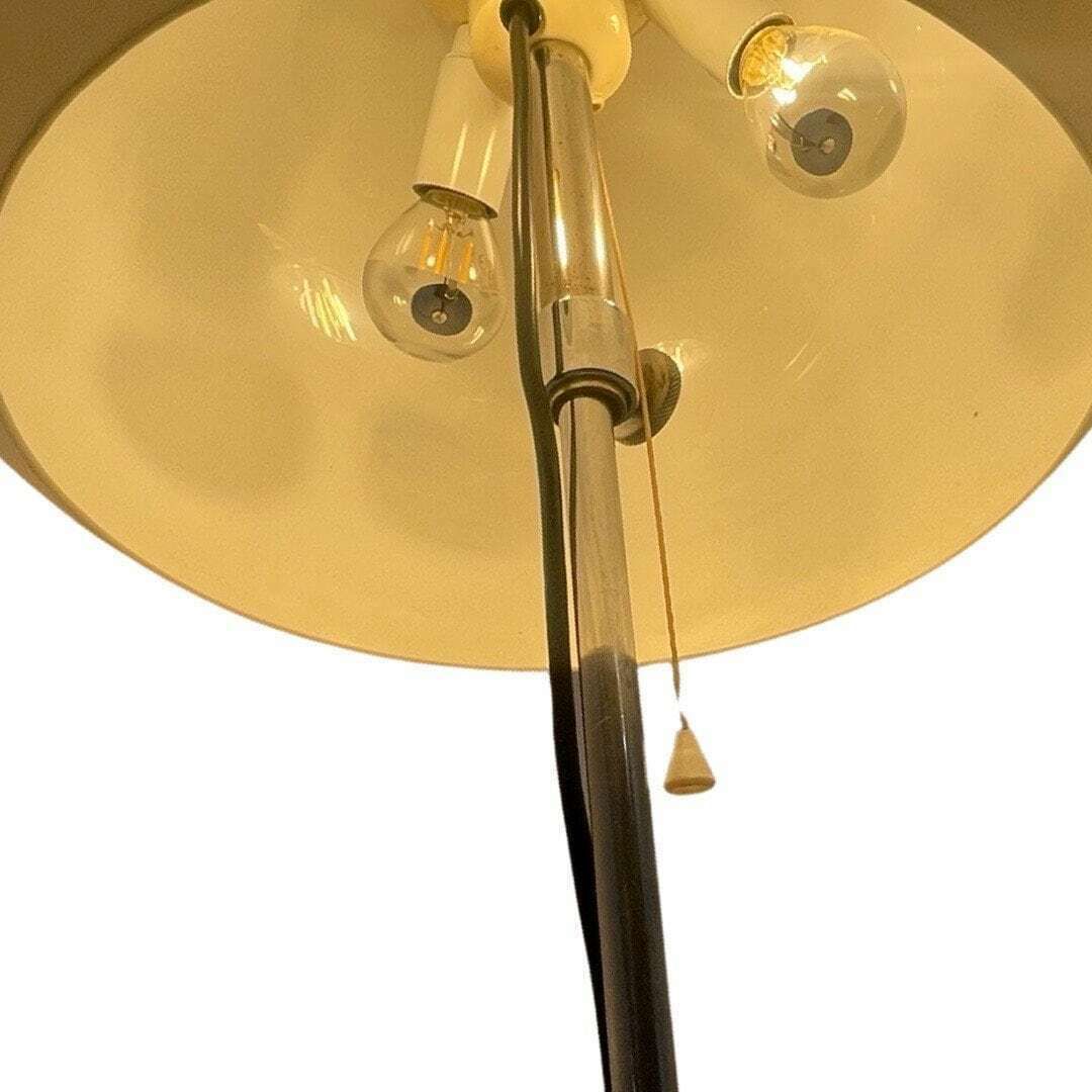 Gepo   Table Lamp   Space Age   Mushroom Lamp   White Acrylic Shade And Chromed Base photo vintage