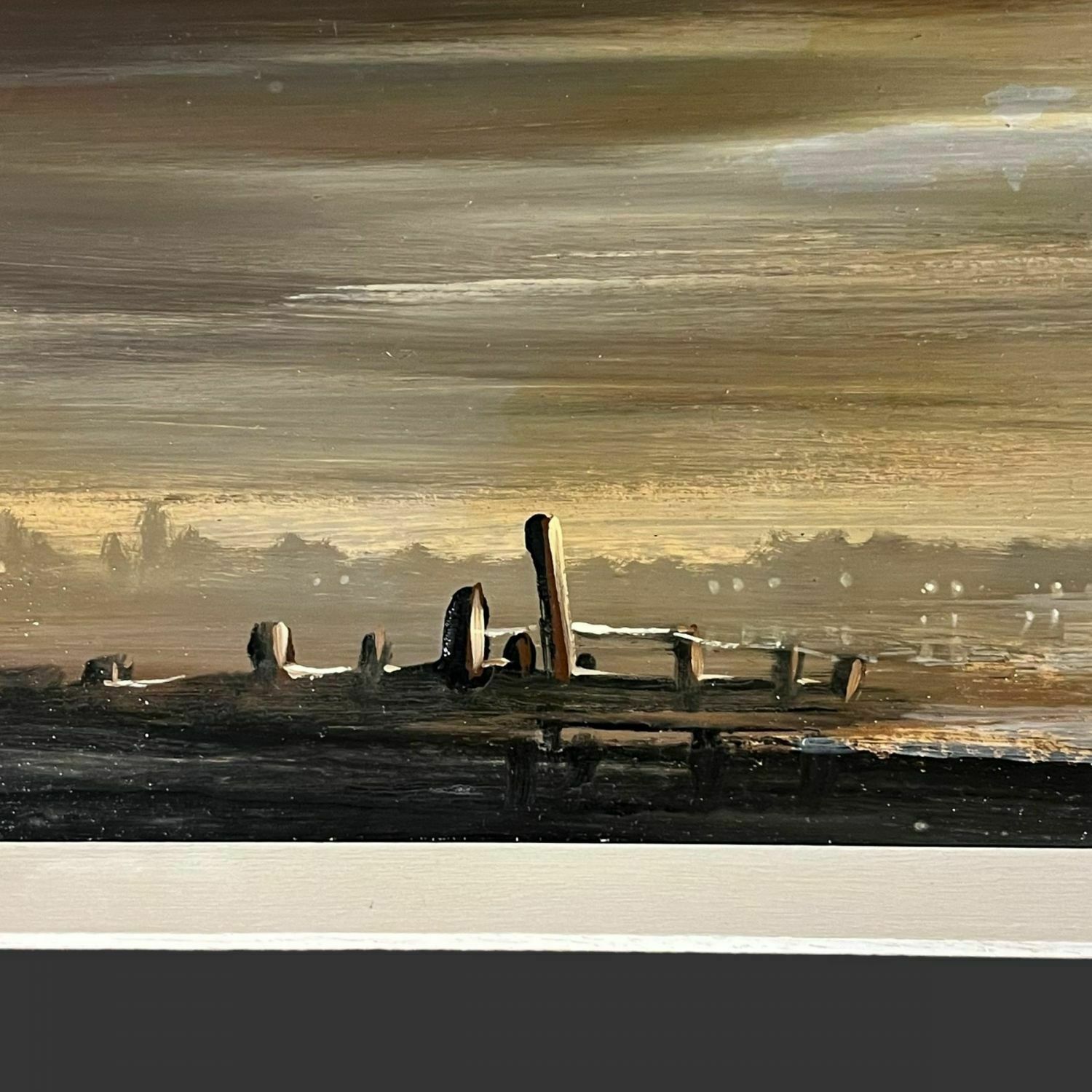 Vintage Edward Elliott Coastal Scene Oil On Board Painting photo for sale