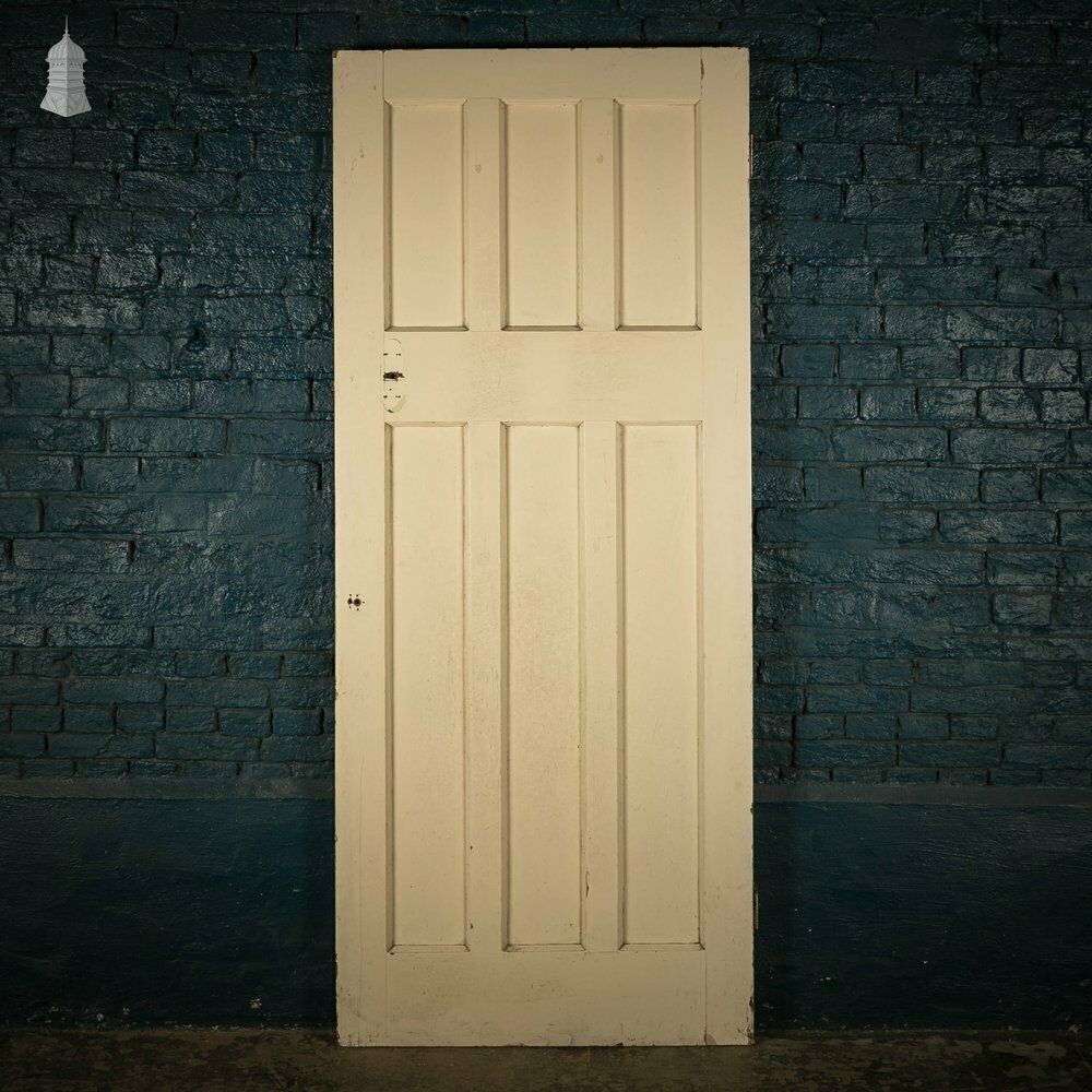 Pine Panelled Door, Moulded 6 Panel, White Painted