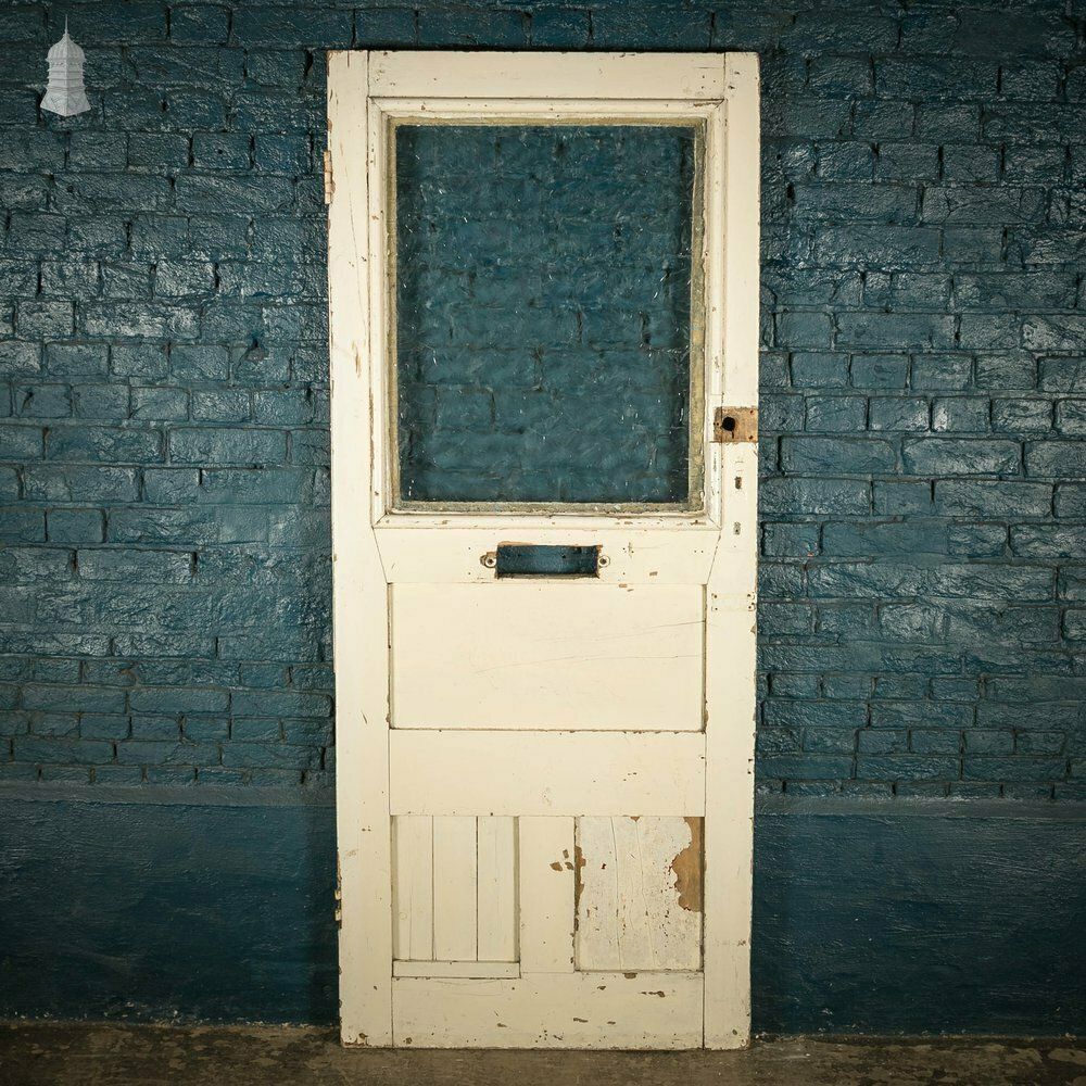 photo furniture Half Glazed Door, 4 Panel Painted Pine