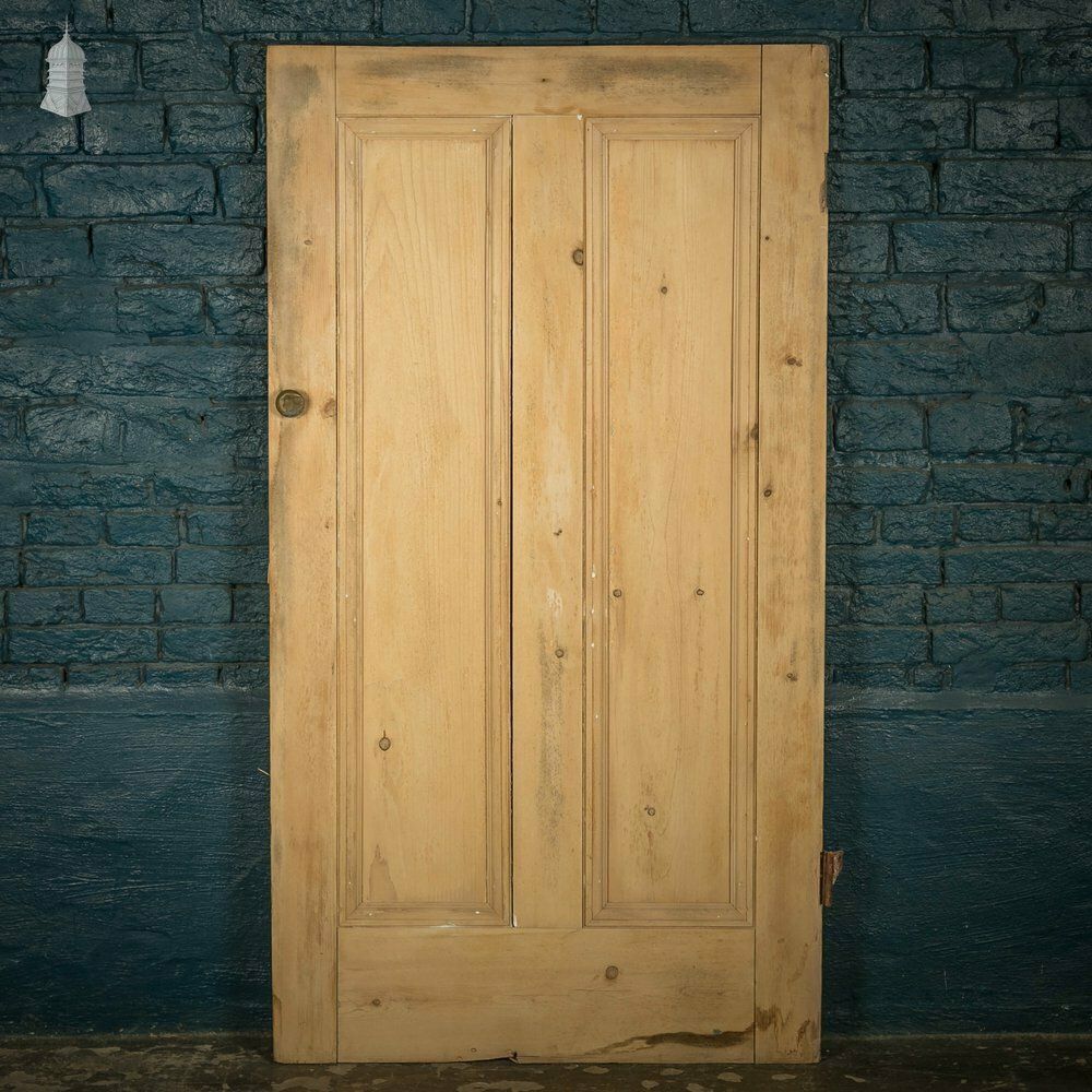 Pine Panelled Door, Victorian 2 Panel Cupboard Door