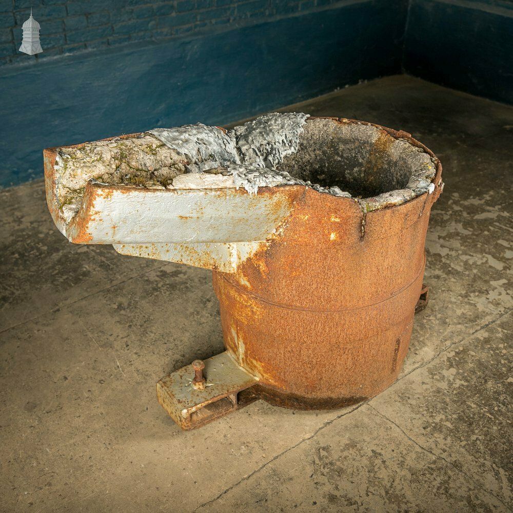 Foundry Casting Crucible, Large Reclaimed Industrial Planter