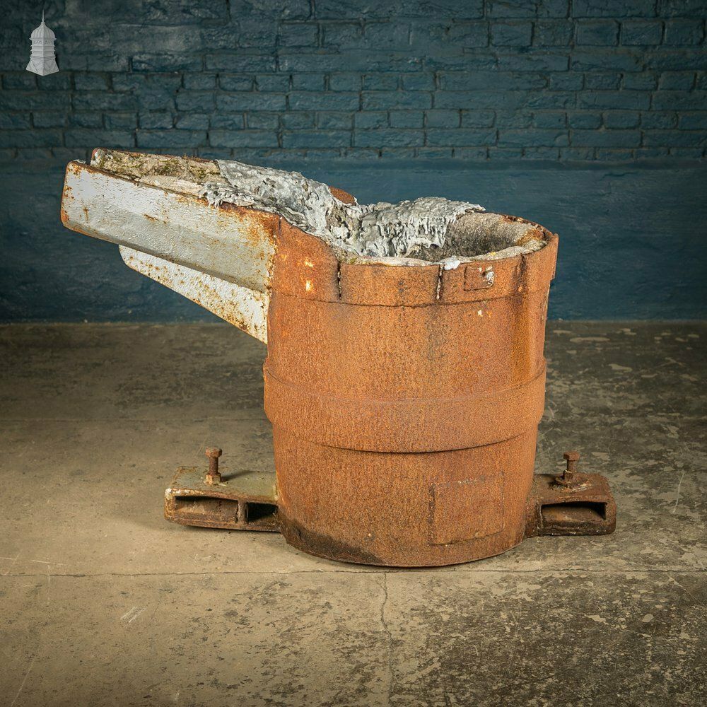 Foundry Casting Crucible, Large Reclaimed Industrial Planter photo for sale