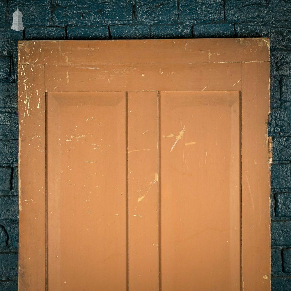 photo for sale Pine Panelled Door, Victorian 4 Panel, Brown Painted Finish