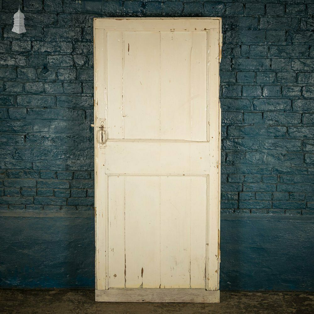 Plank And Ledge Door, 19th C French With White Painted Finish