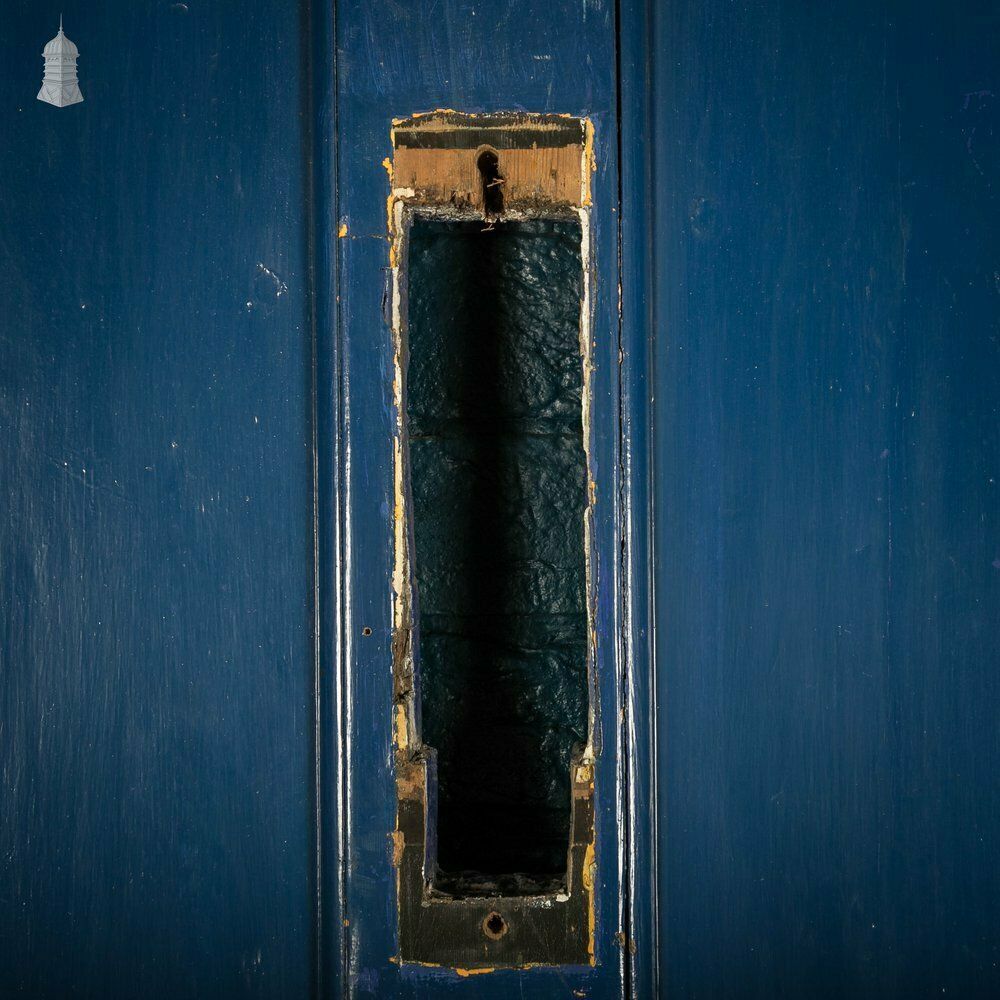 Pine Panelled Door, 4 Panel Blue Painted Front Door photo vinterior