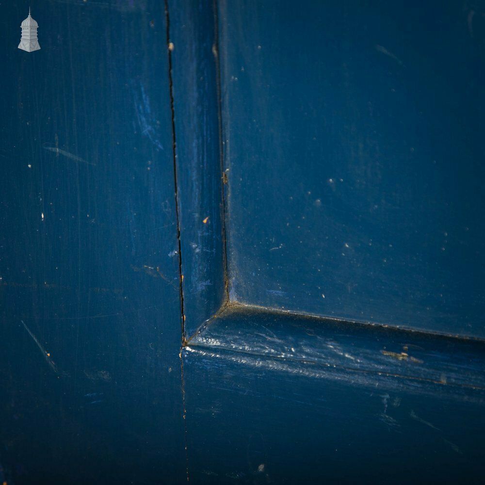 Pine Panelled Door, 4 Panel Blue Painted Front Door photo vintage