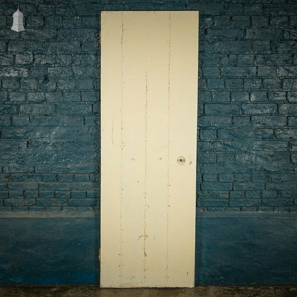 Pine Paneled Door, Victorian, White Painted 4 Panel