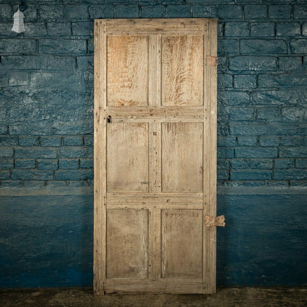 Oak Panelled Door, 17th C, 6 Panel