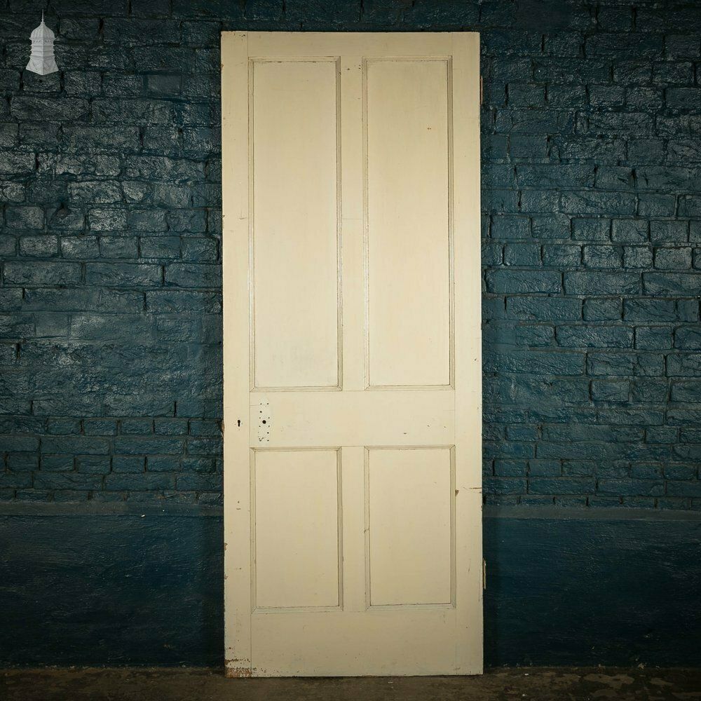 Pine Panelled Door, 4 Panel White Painted