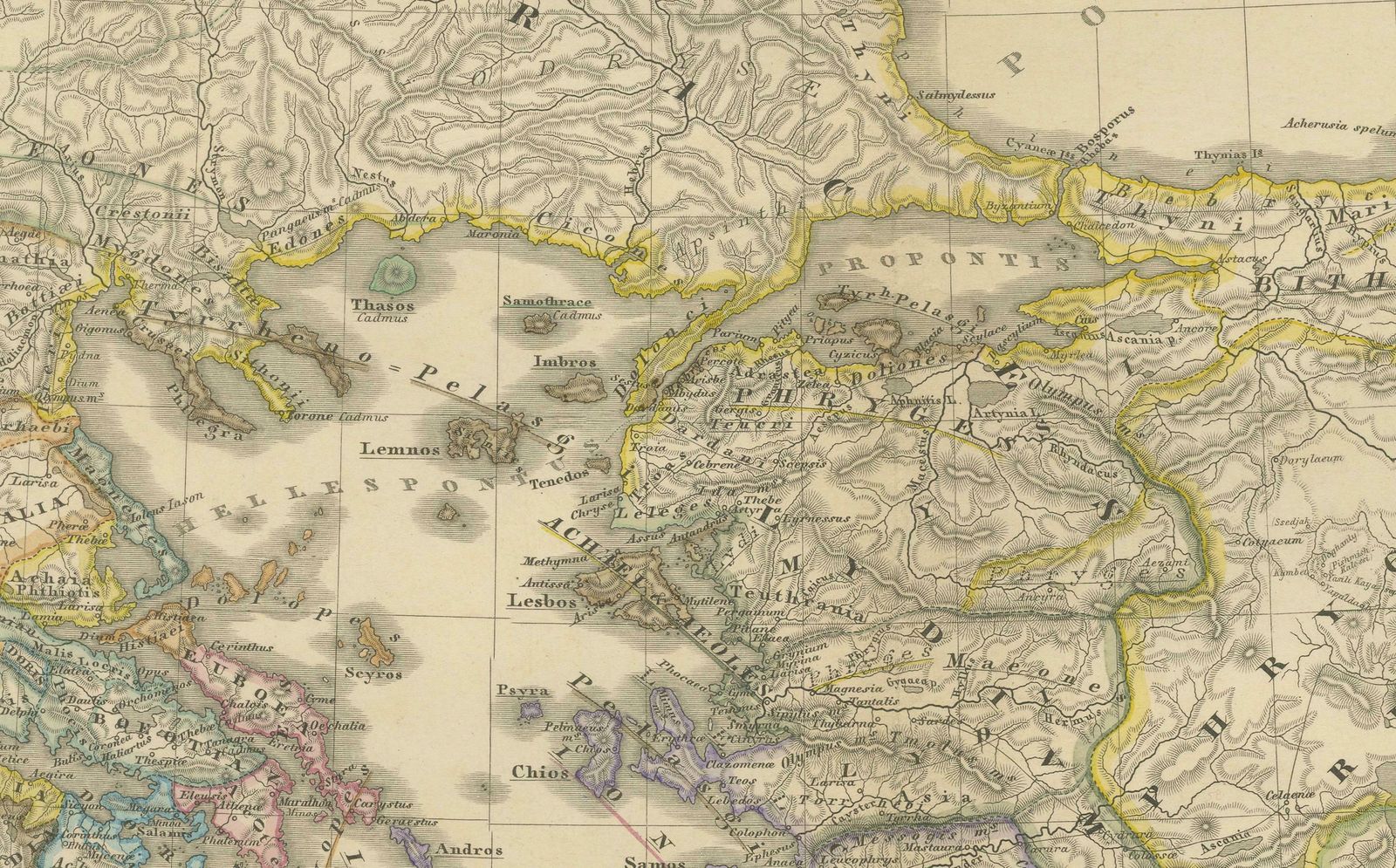 Original Map Of Greece At The Time Of The Dorian Migration, Published In 1880 photo furniture