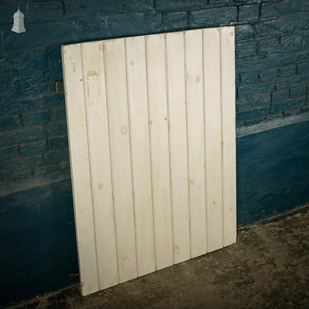 Plank Ledged And Braced Door, White Painted Tongue And Groove Cupboard Door photo for sale