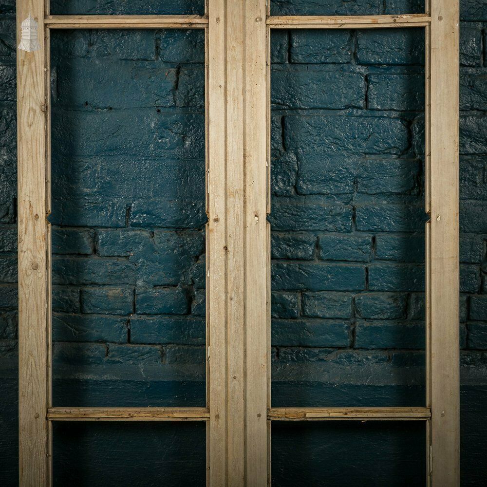 Victorian Window Shutters, With Horizontal Glazing Bars, Pine Pair photo for sale