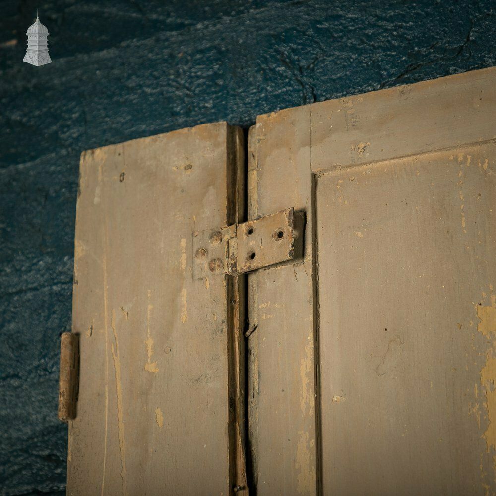photo vinterior Paneled Window Shutters, Georgian, Over 7.5ft Tall, Distressed Paint Finish